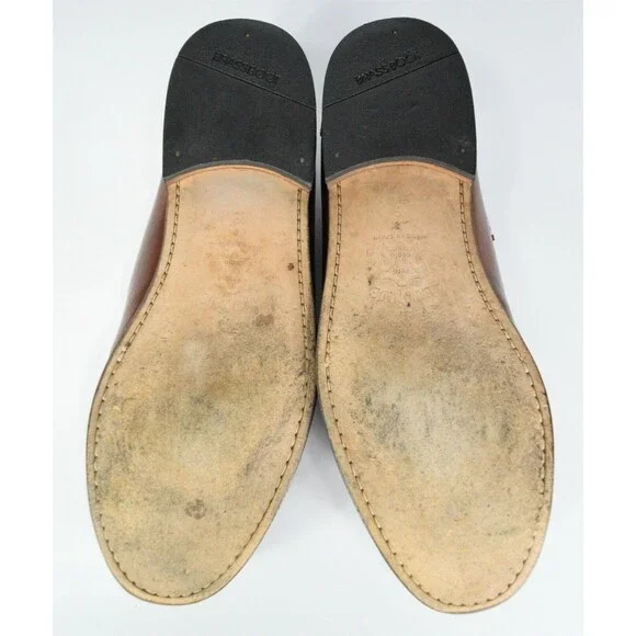 Brass Boot Size 9 Brown Leather Tassel Loafer Moccasin Dress Shoes SPAIN - Picture 6 of 11